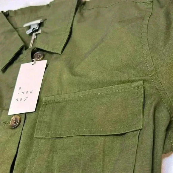 A New Day Jacket Women's  Small Button Up Pocket Cotton Tactile Olive Layer Hike - Picture 3 of 7